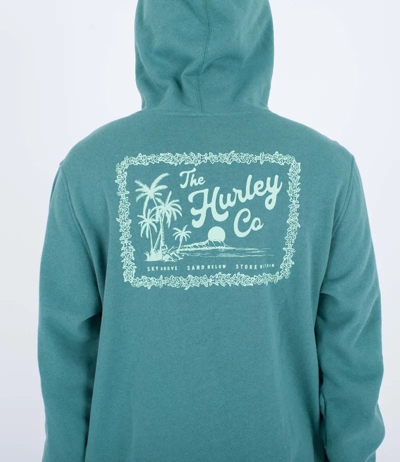 Hurley Ukelele Fleece Pullover Deep Mojito - Mens Green Hoody-4