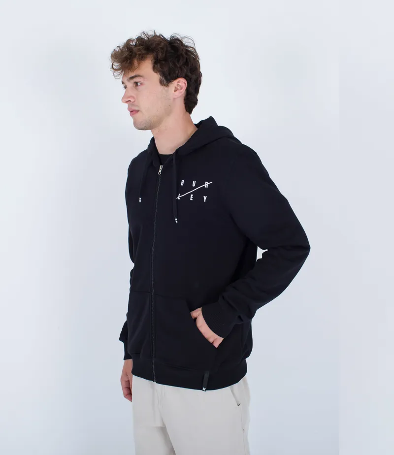Hurley Slash Zip Hood Black - Mens Sweatshirt-1