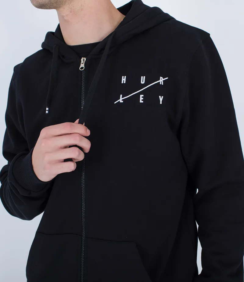 Hurley Slash Zip Hood Black - Mens Sweatshirt-3