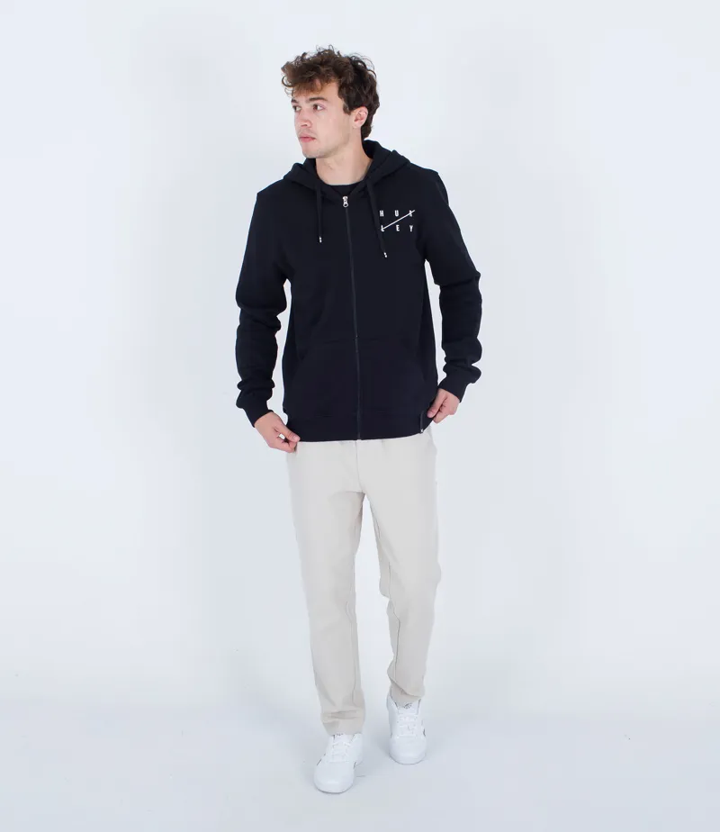 Hurley Slash Zip Hood Black - Mens Sweatshirt-4