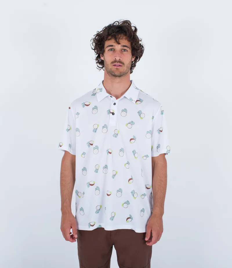 Hurley H2O-Dri Ace Fiesta Mesh Polo White - Mens Collared T-Shirt