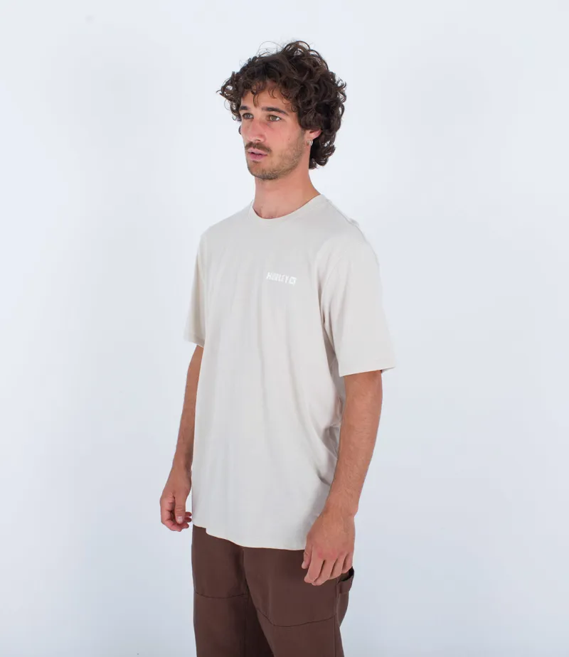 Hurley Everyday Four Corners Short Sleeve Bone - Mens White T-Shirt-1