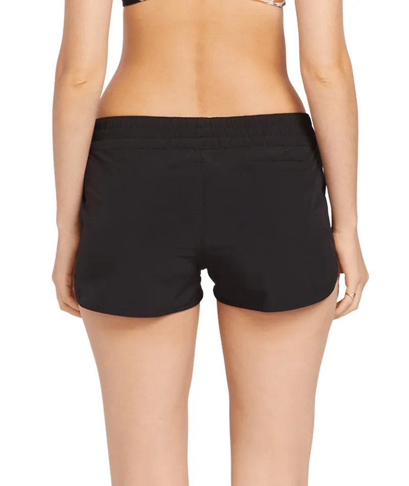 Volcom Simply Solid 2 Boardshort Black - Womens Beach Short-1