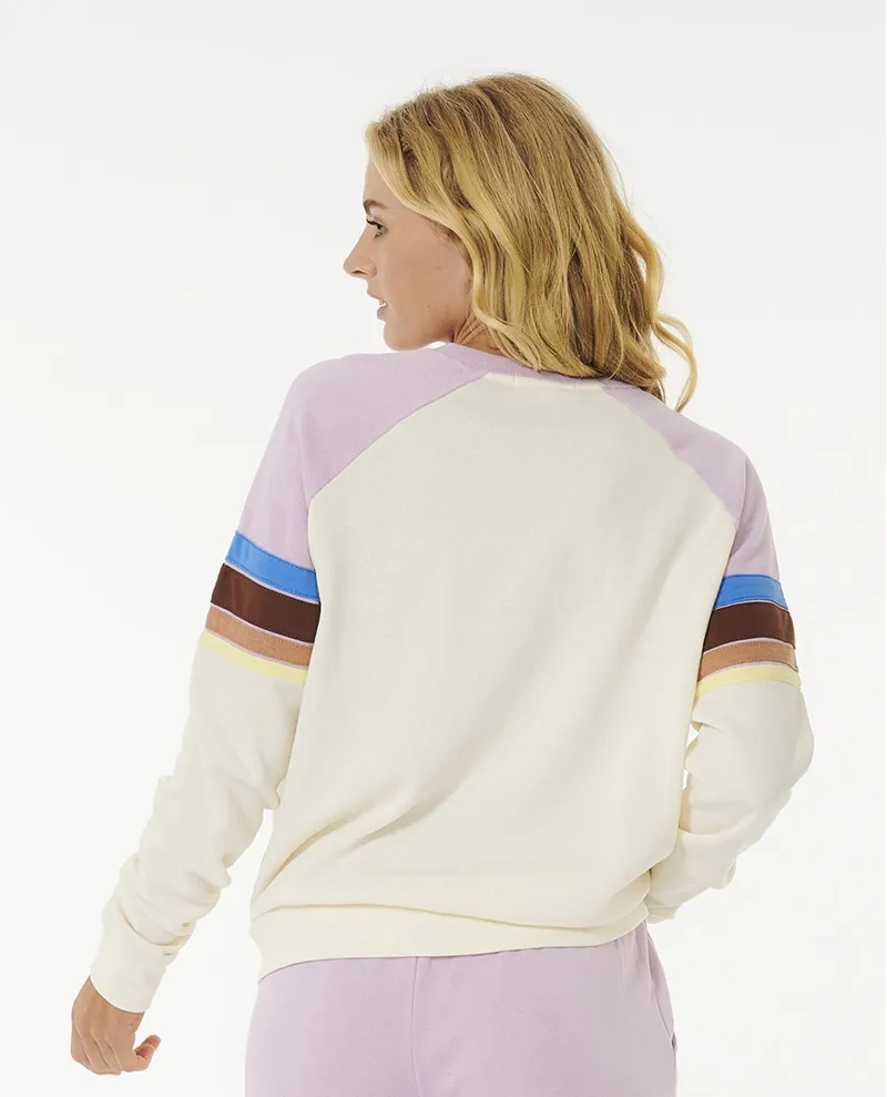 Rip Curl Surf Revival Raglan Crew Fleece Lilac - Womens Purple Sweatshirt-3