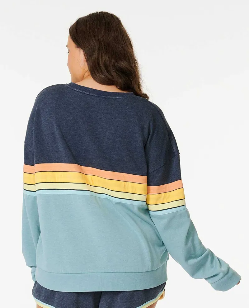 Rip Curl Surf Revival Crew Fleece Navy - Womens Blue Sweatshirt-3