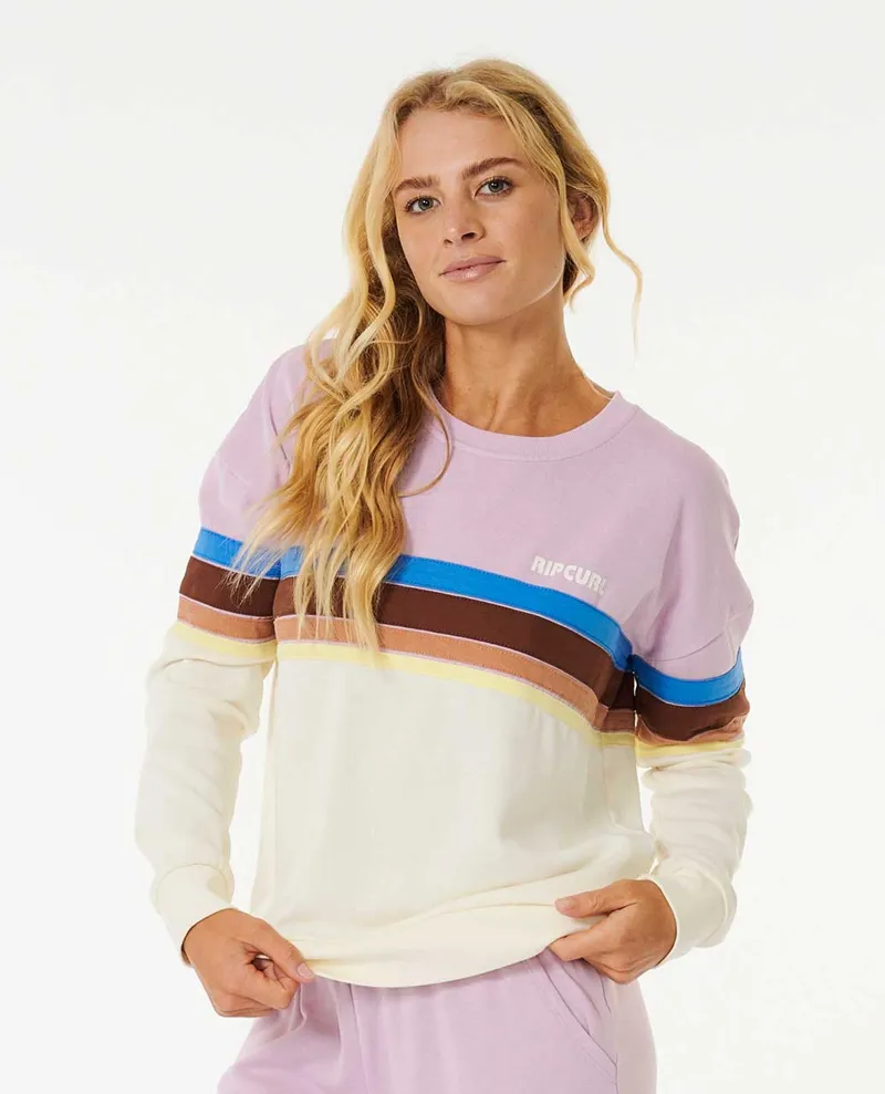 Rip Curl Surf Revival Crew Lilac - Womens Purple Sweatshirt-2