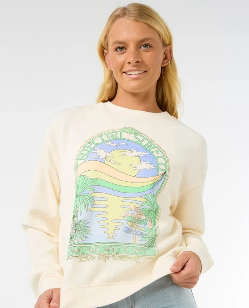Rip Curl Sun Sea Relaxed Crew - Bone