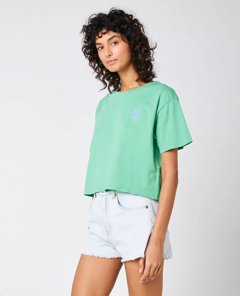 Rip Curl Search Icon Crop T-Shirt Green-1