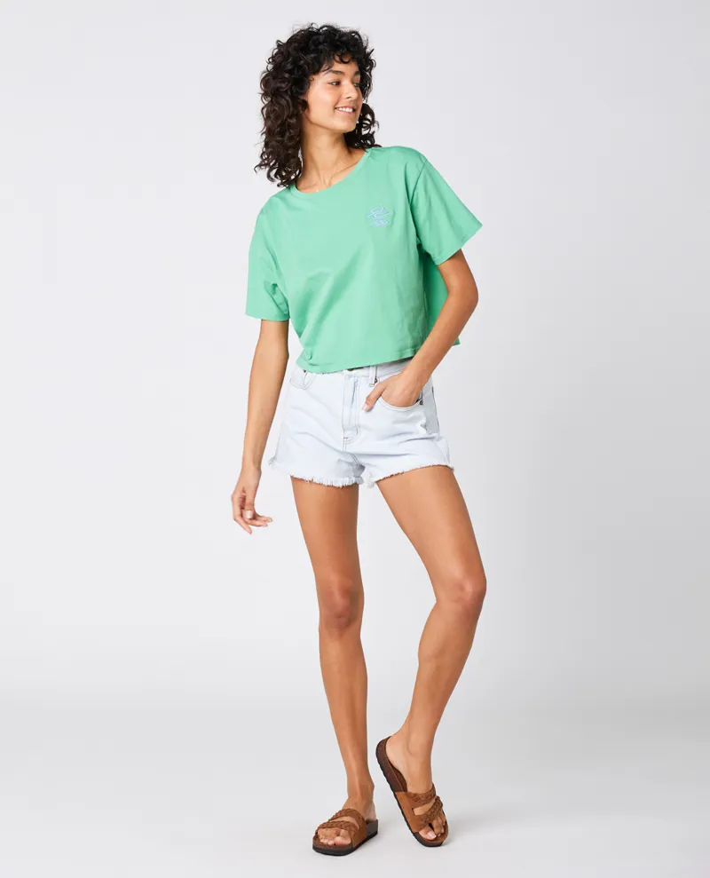 Rip Curl Search Icon Crop T-Shirt Green-3