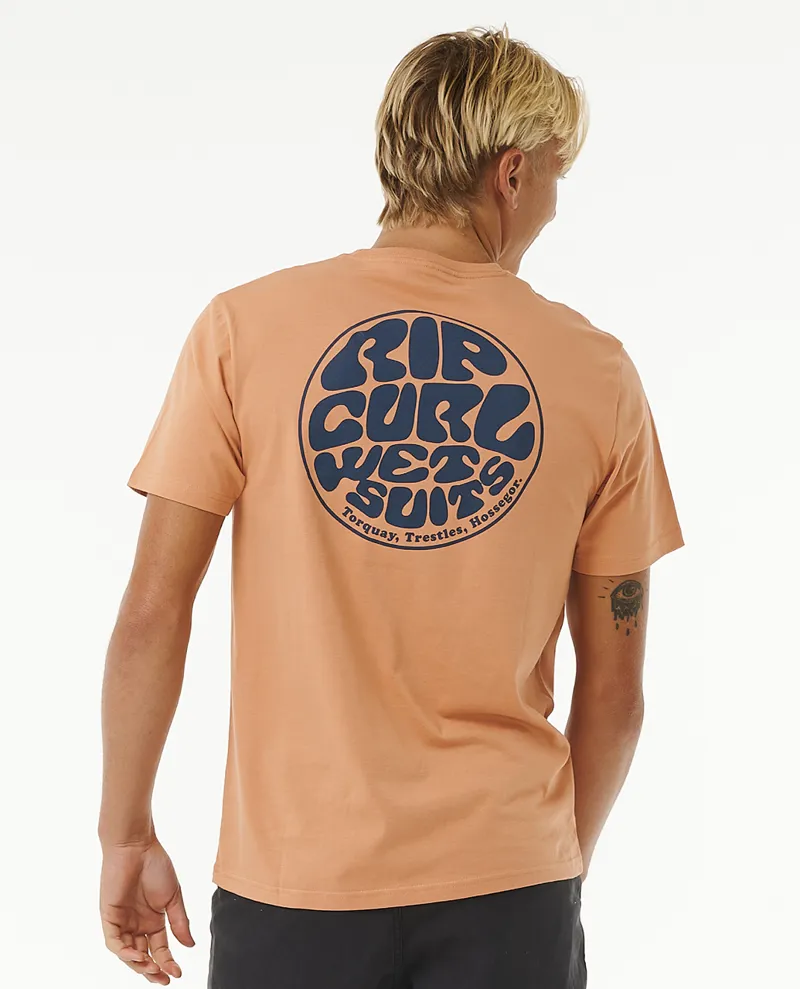Rip Curl Wetsuit Icon Tee Clay - Mens Orange T-Shirt-2