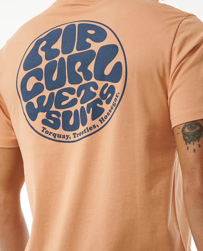 Rip Curl Wetsuit Icon Tee Clay - Mens Orange T-Shirt-4