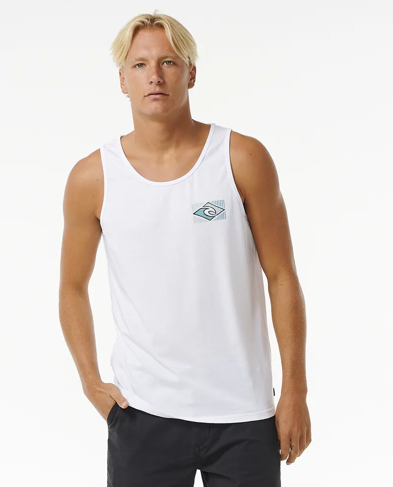 Rip Curl Traditions Tank Optical White - Mens Vest Top