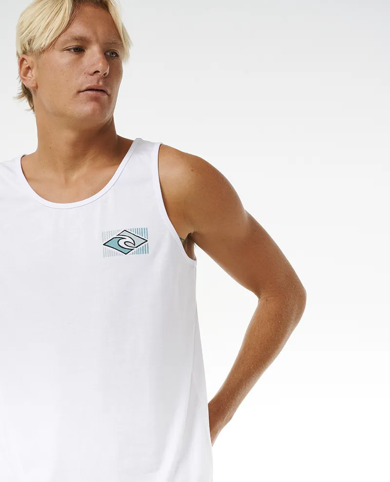 Rip Curl Traditions Tank Optical White - Mens Vest Top-5