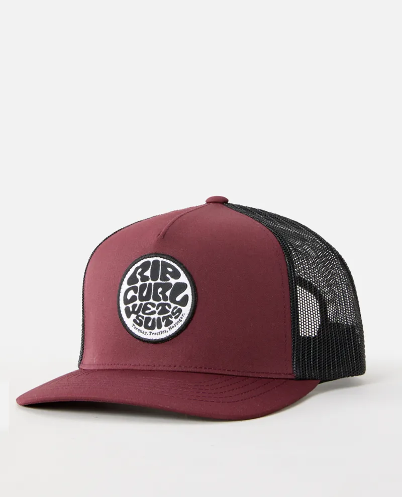 Rip Curl Wetsuit Icon Trucker Maroon - Unisex Red Cap