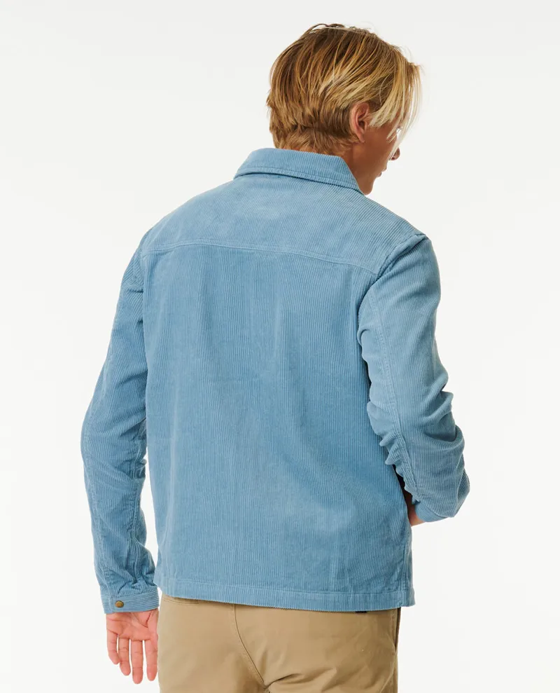 Rip Curl Surf Revival Cord Jacket Dusty Blue - Mens Collared Coat-2