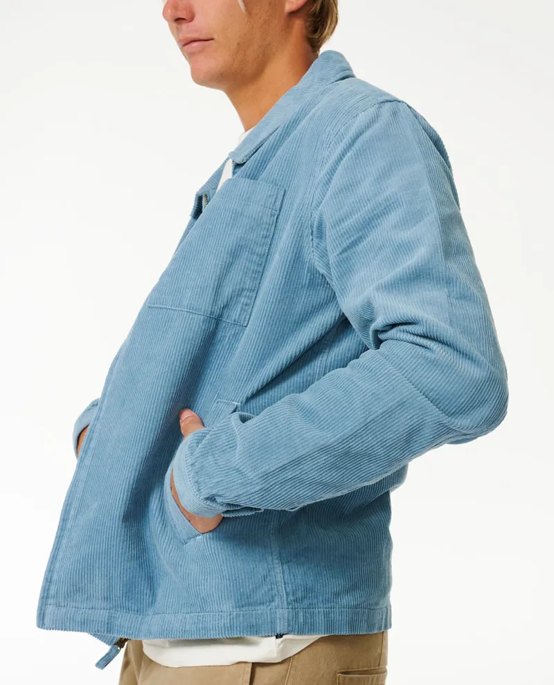 Rip Curl Surf Revival Cord Jacket Dusty Blue - Mens Collared Coat-4