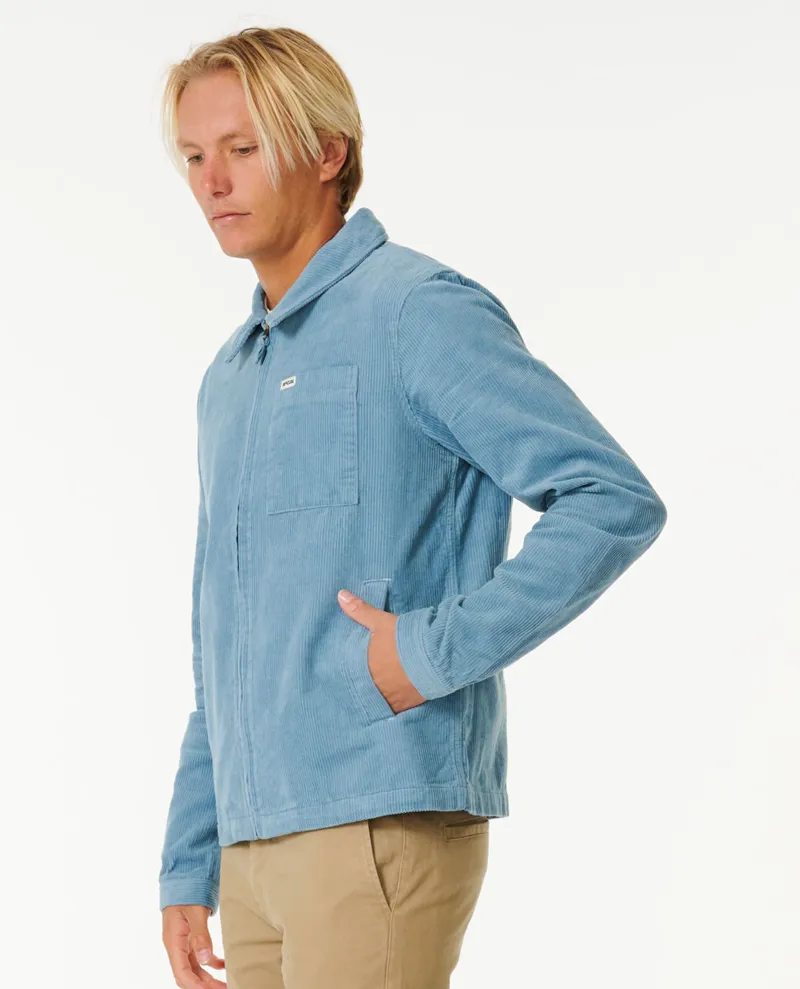 Rip Curl Surf Revival Cord Jacket Dusty Blue - Mens Collared Coat-1