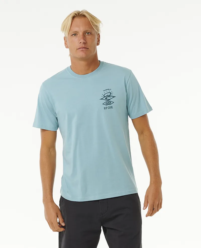 Rip Curl Search Icon Tee Dusty Blue - Mens T-Shirt
