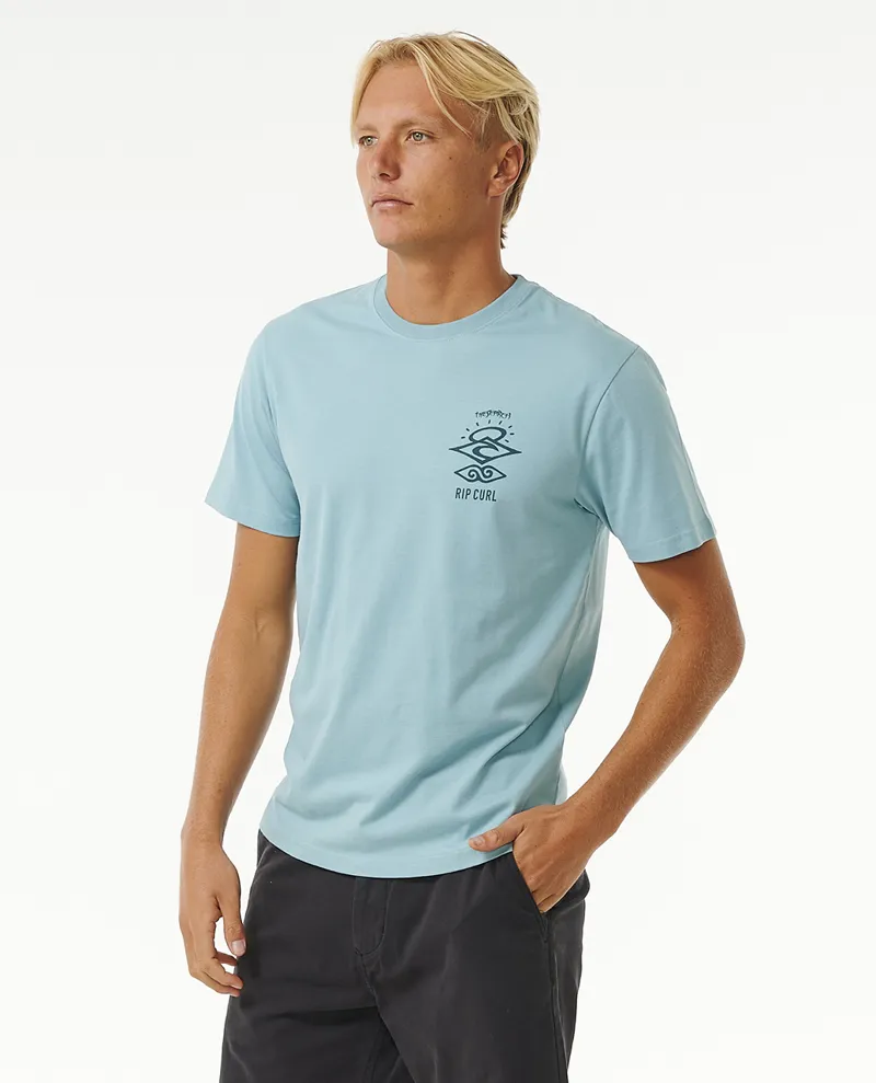 Rip Curl Search Icon Tee Dusty Blue - Mens T-Shirt-1