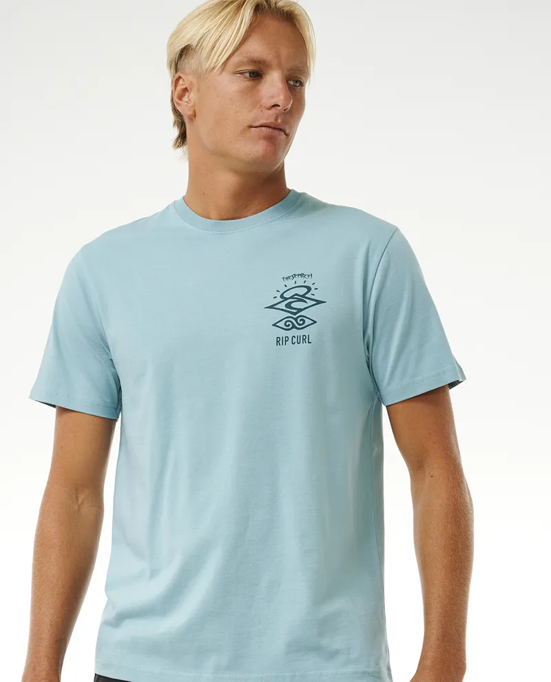 Rip Curl Search Icon Tee Dusty Blue - Mens T-Shirt-4