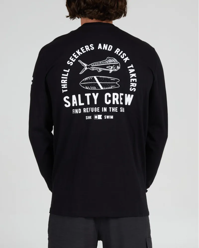 Salty Crew Lateral Line Standard Long Sleeve Tee Black - Mens T-Shirt