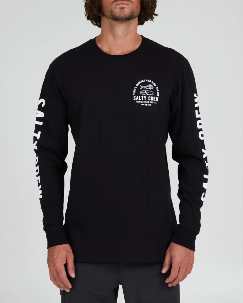 Salty Crew Lateral Line Standard Long Sleeve Tee Black - Mens T-Shirt-2
