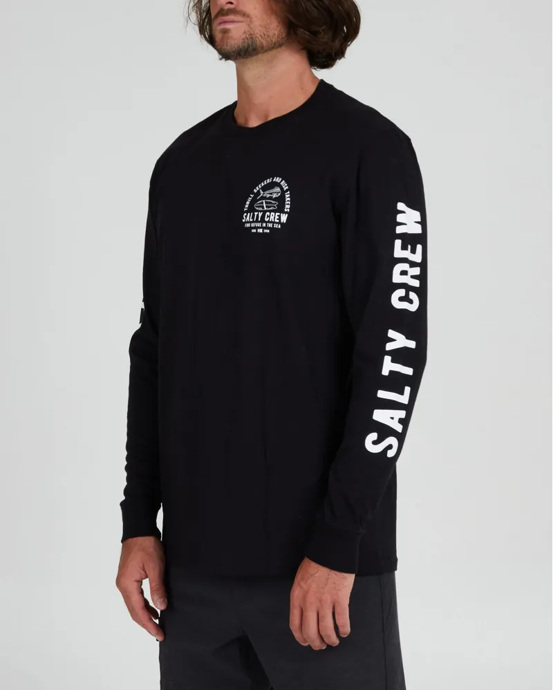 Salty Crew Lateral Line Standard Long Sleeve Tee Black - Mens T-Shirt-1