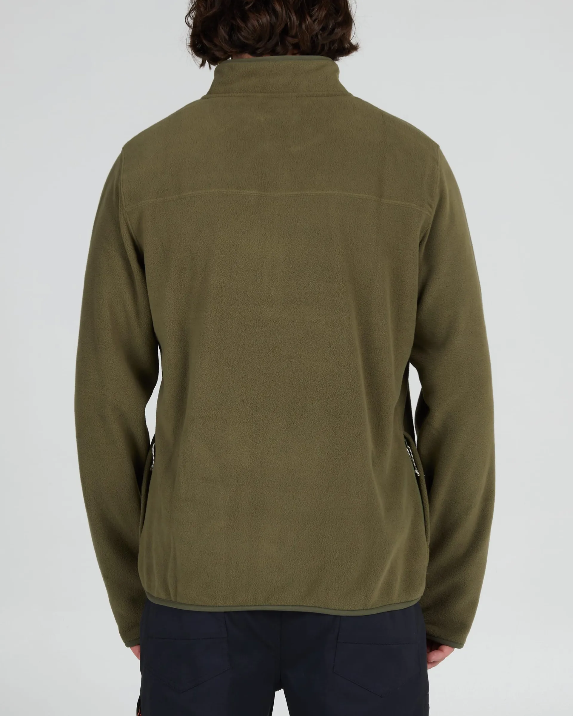 Salty Crew Ebbtide 1/2 Zip Polar Fleece Olive Mens Green Jumper