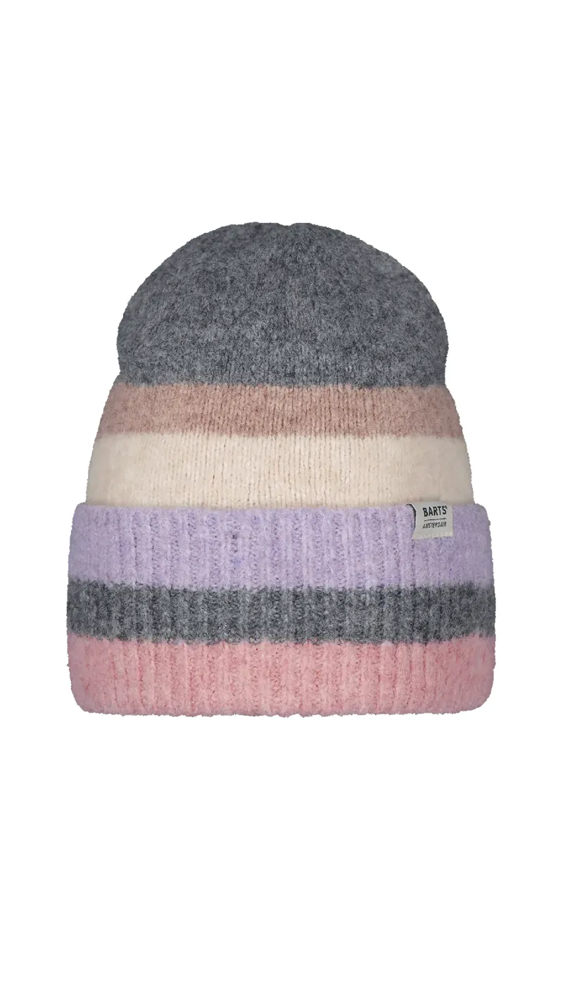 Barts Simonie Beanie Dark Heather - Womens Grey Purple Knitted Hat