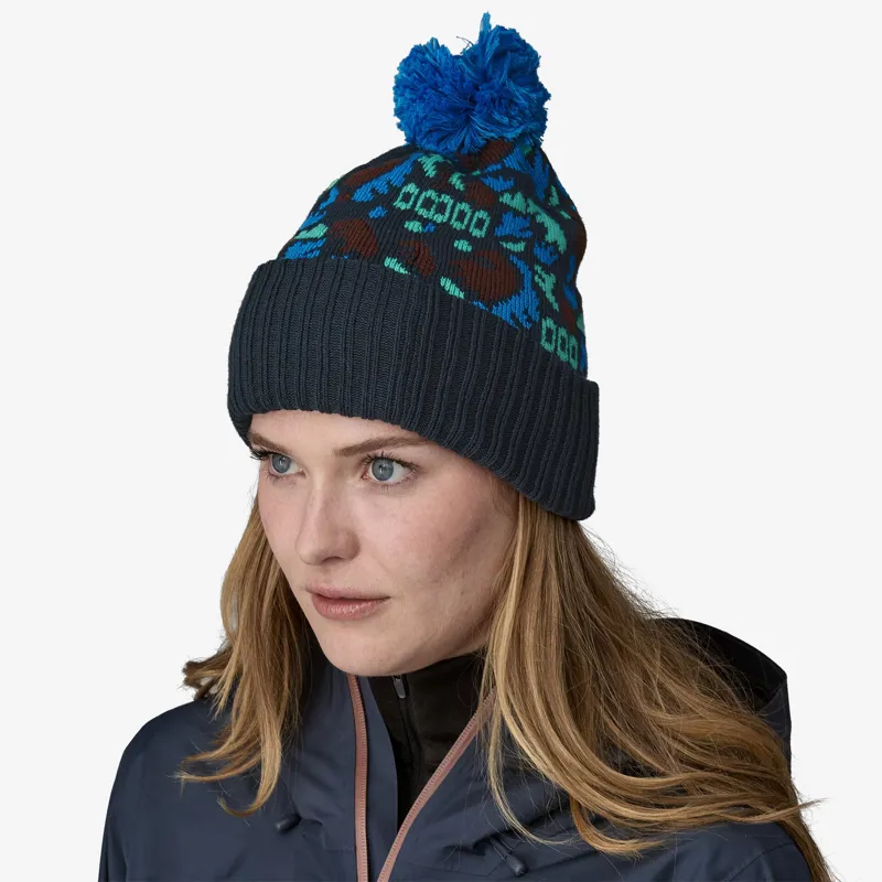 Patagonia Powder Town Beanie Across Oceans Smolder blue-1