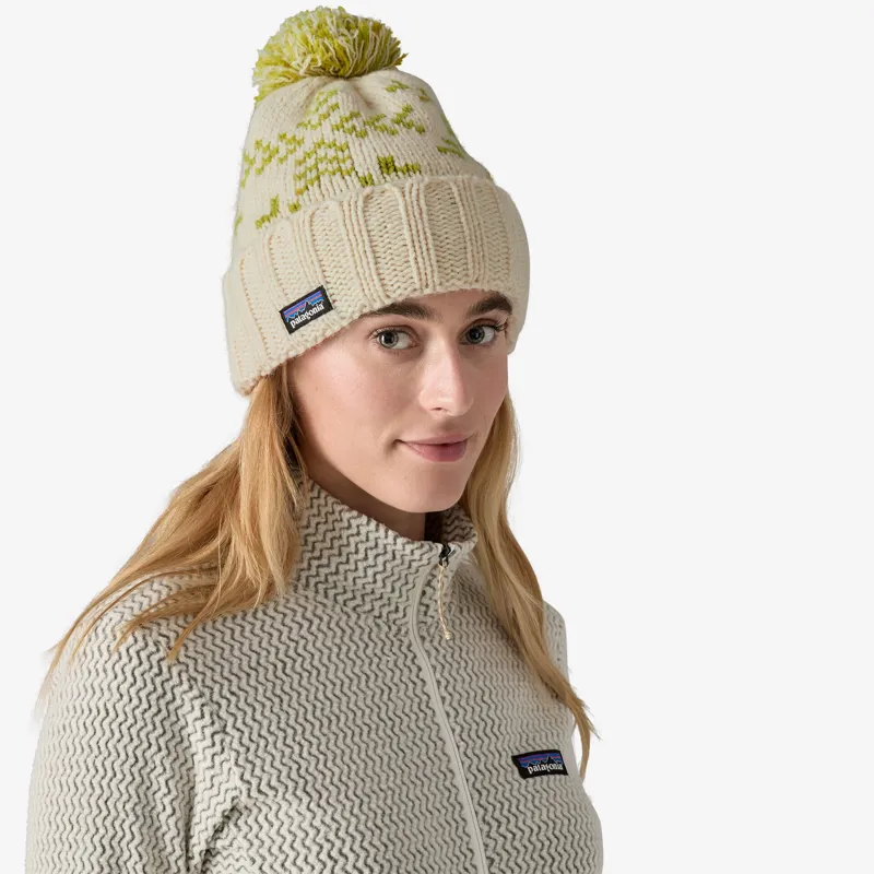 Patagonia Snowbelle Beanie Everygreen Flakes Birch White-1