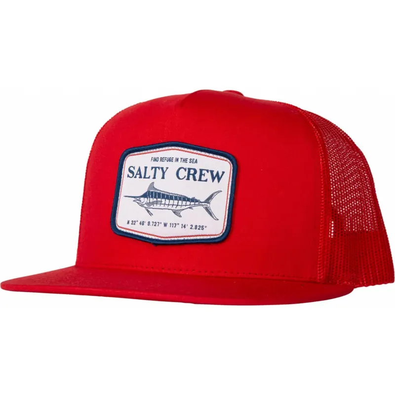 Salty Crew Stealth Trucker Cap In Red