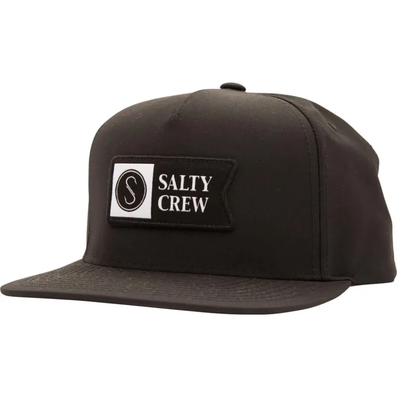 Salty Crew Alpha Tech 5 Panel Snapback in Black
