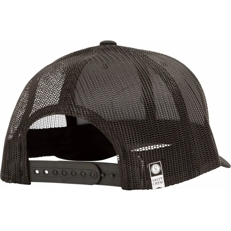 Salty Crew Striper Retro Trucker Cap In Black-1