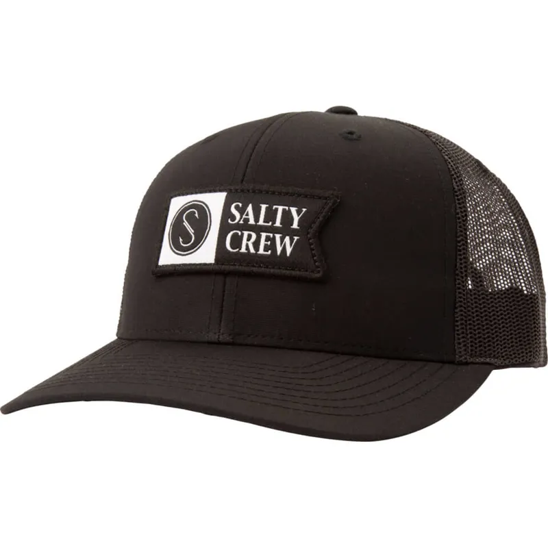 Salty Crew Pinnacle 2 Retro Trucker Cap In Black