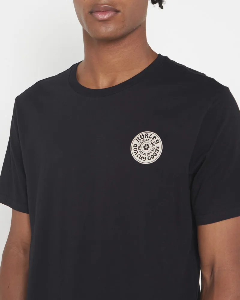 Hurley Everyday Power Flower Short Sleeve Tee in Black
