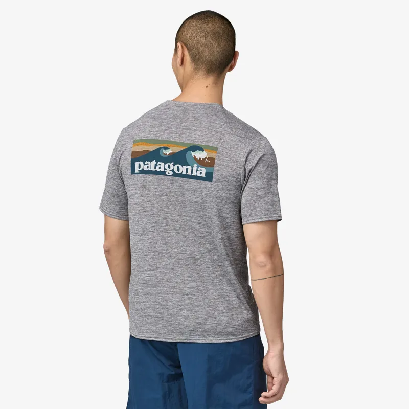 Patagonia Cap Cool Daily Graphic Shirt Waters Boardshort Logo Abalone Blue: Feather Grey Womens Grey T-Shirt-5