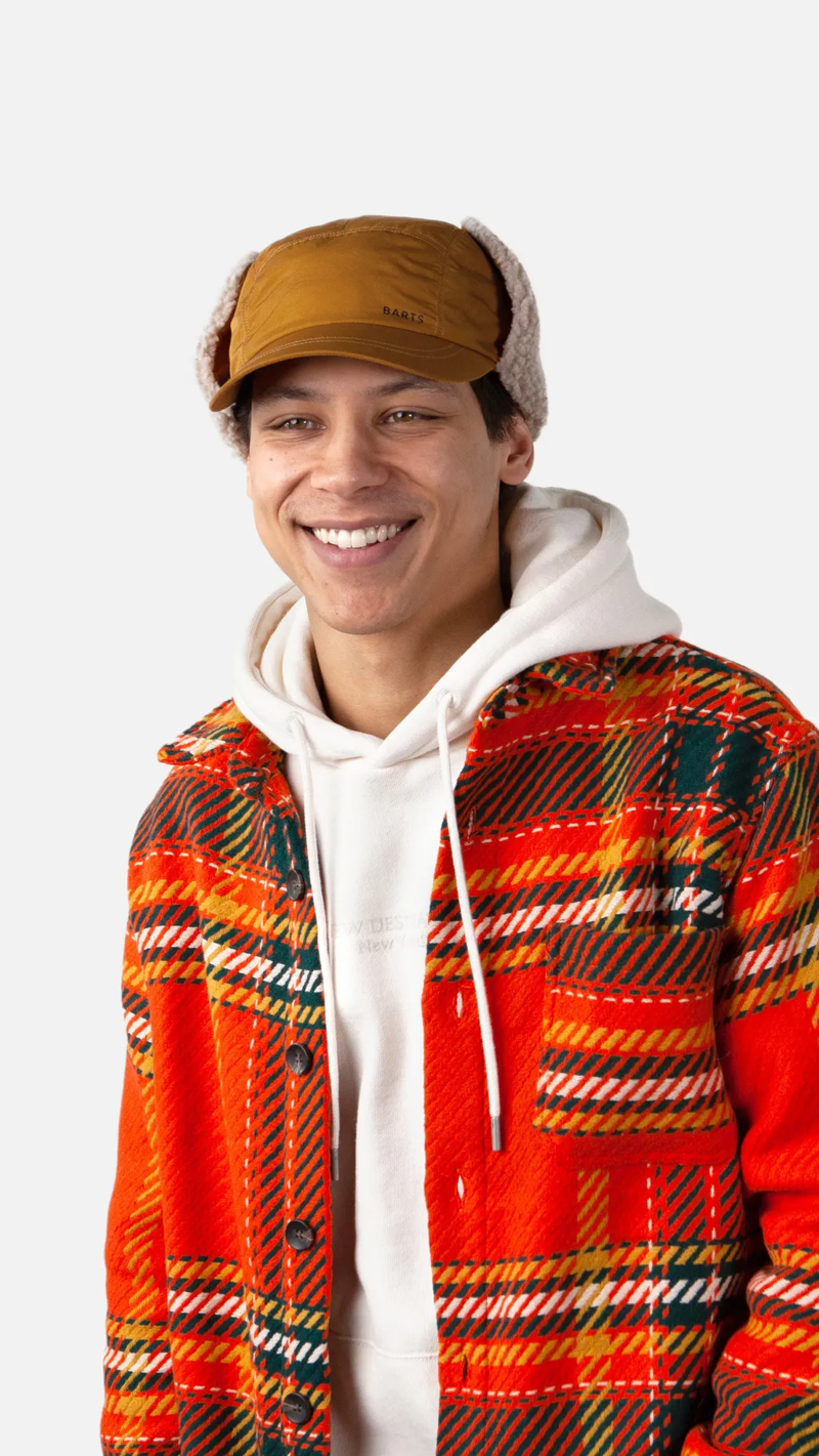 Barts Boise Cap Ochre - Mens Yellow Trapper Hat-1
