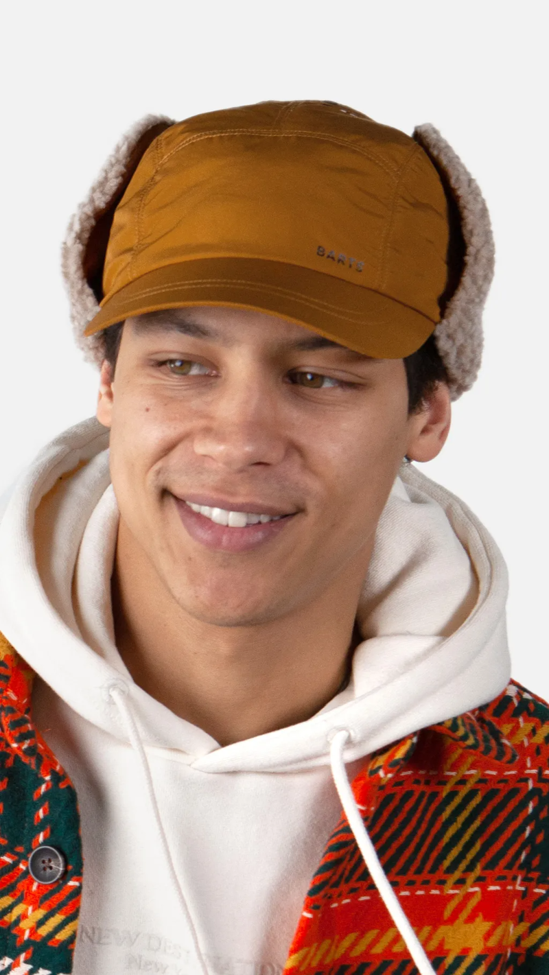 Barts Boise Cap Ochre - Mens Yellow Trapper Hat-2