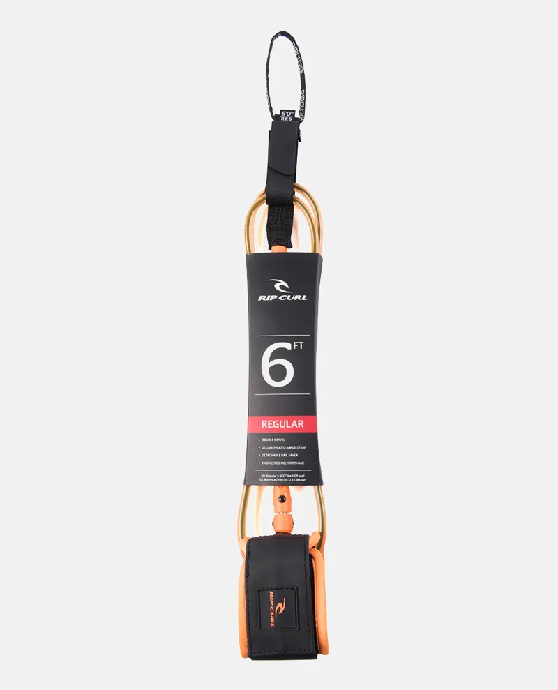 Rip Curl 6'0 Reg Leash Surf Grip Orange