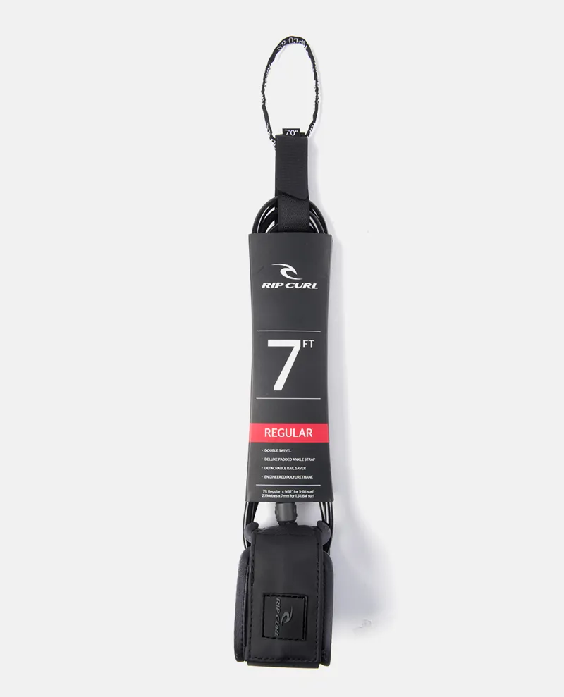 Rip Curl 7ft Reg Leash Surf Grip Black