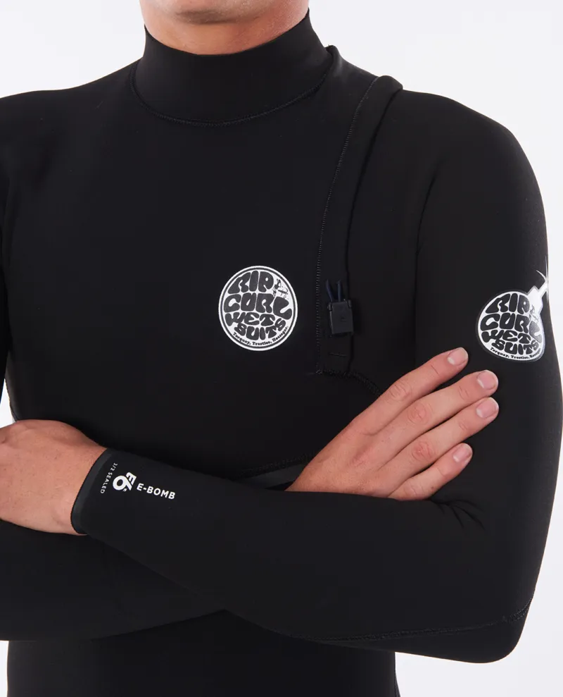 Rip Curl E Bomb 3/2 Zip Free Wetsuit Black-3