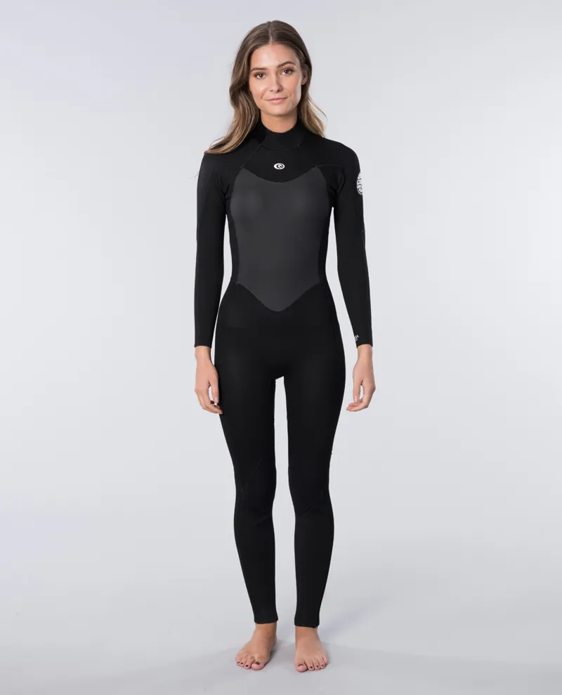 Rip Curl Womens Omega 3/2mm Back Zip Wetsuit Black