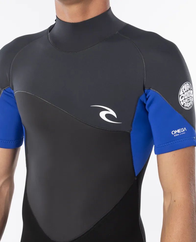 Rip Curl Omega 3/2mm Short Sleeve Wetsuit in Blue-1