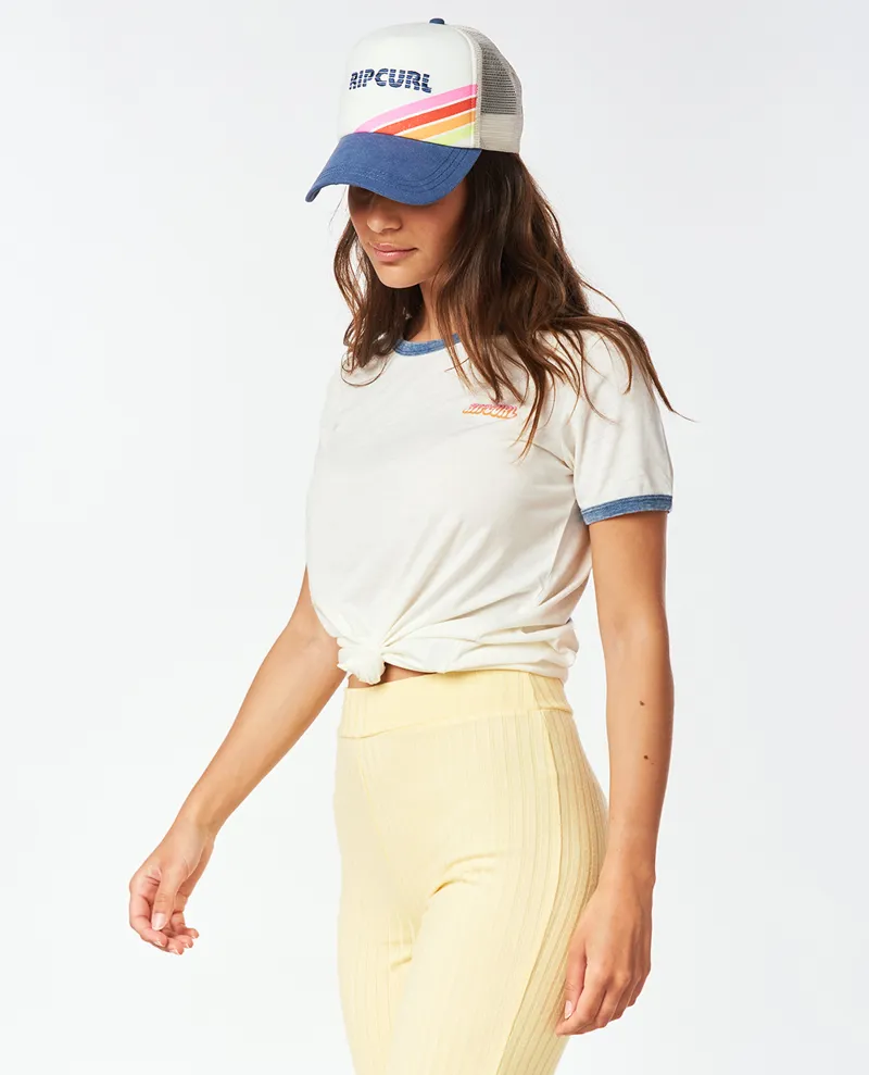 Ripcurl Surf Revival Ringer Tee in Bone-6