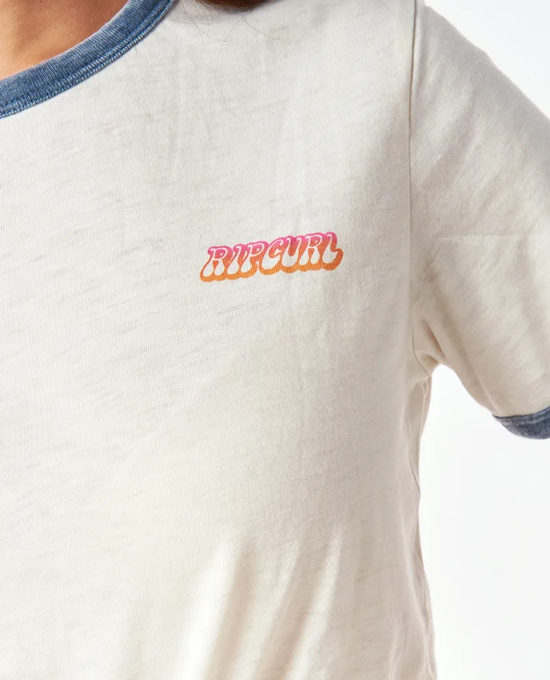 Ripcurl Surf Revival Ringer Tee in Bone-4