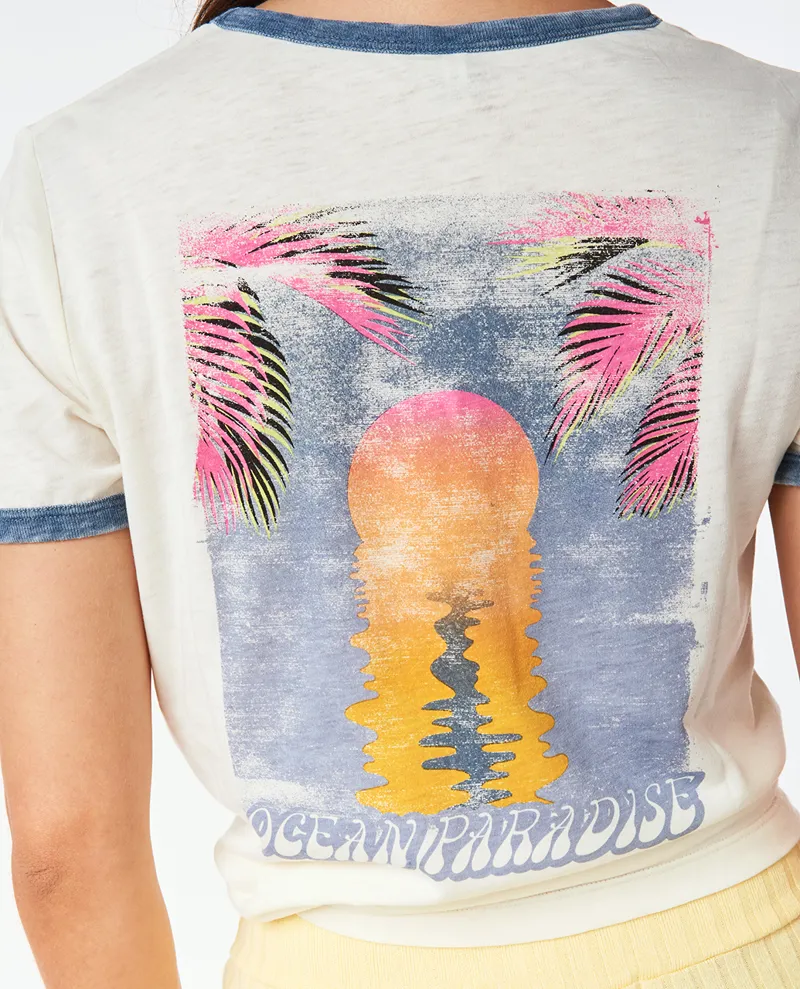 Ripcurl Surf Revival Ringer Tee in Bone-2