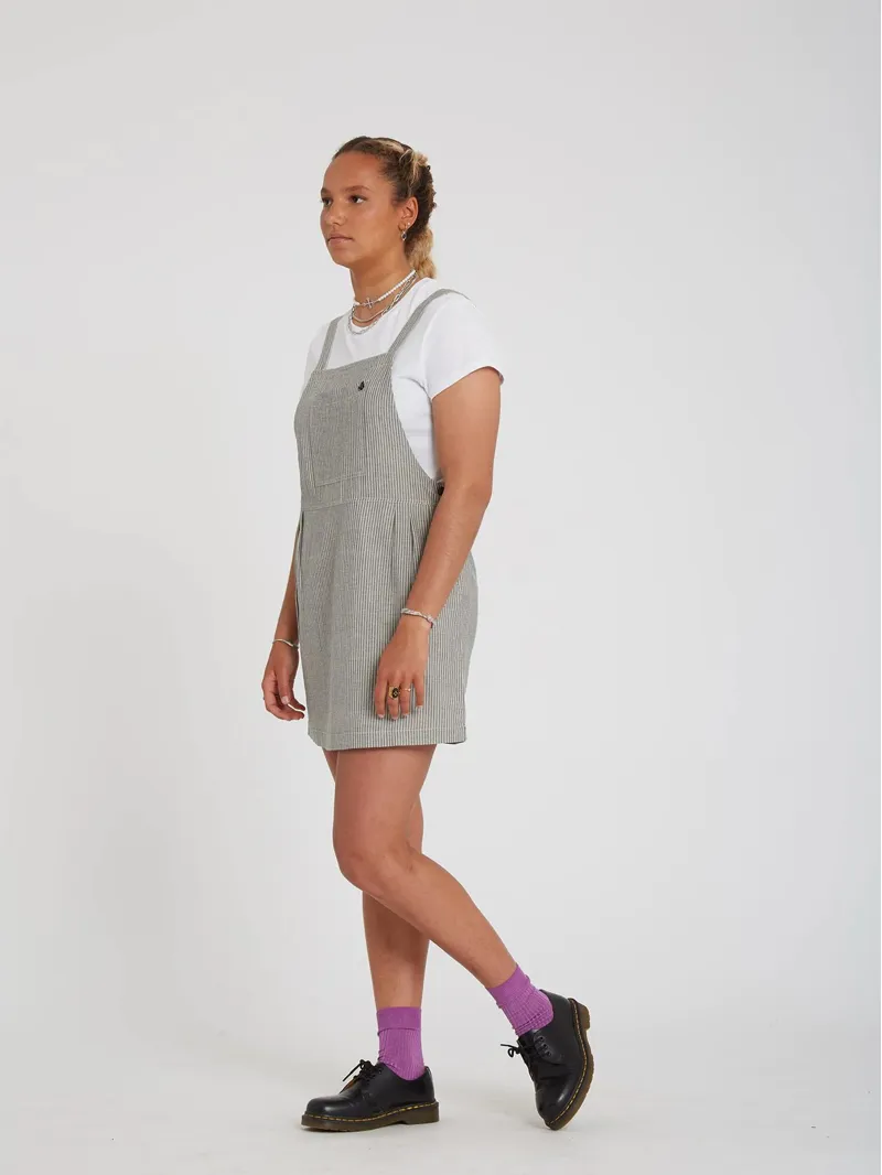 Volcom Sunday Strut Dress in Black White-3