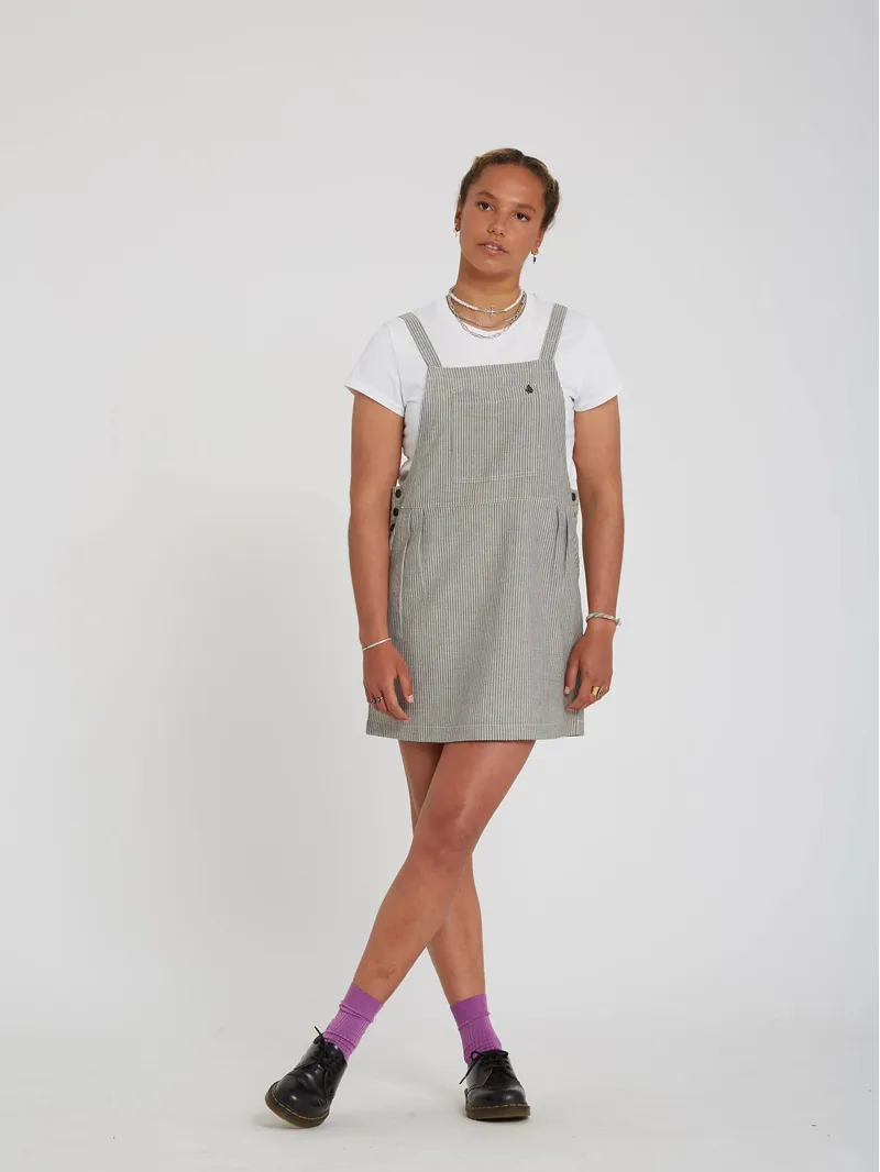 Volcom Sunday Strut Dress in Black White-4