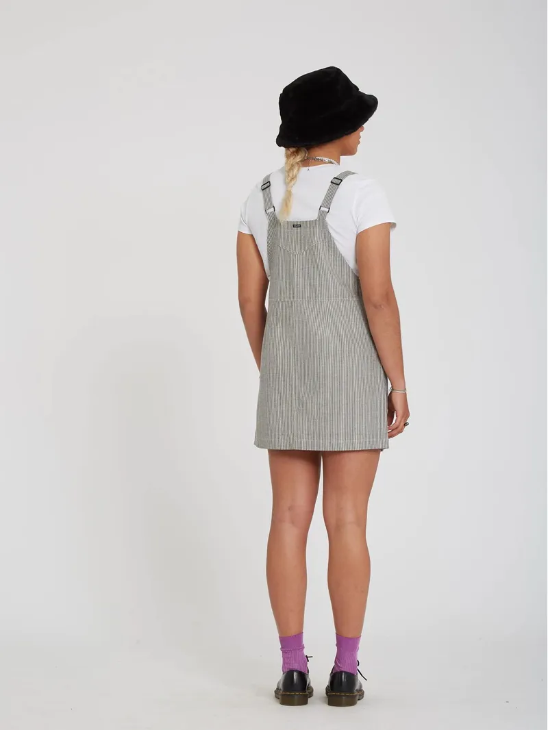 Volcom Sunday Strut Dress in Black White-5